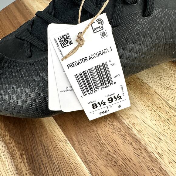 Adidas Predator Accuracy.1 SG Men's 8.5/Women's 9.5 Soccer Cleats Black GW4581 - Picture 10 of 11